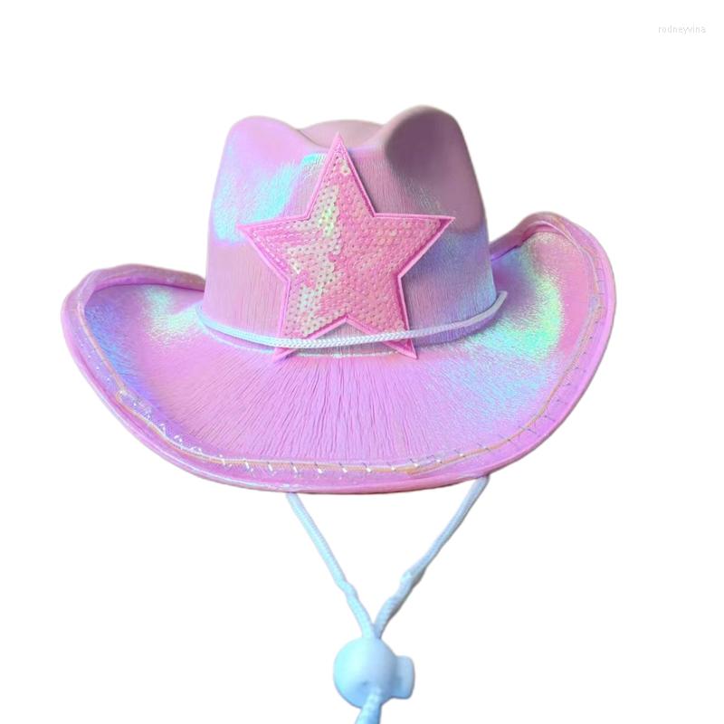 

Berets Shinning Sequins Star Pattern Fedora Hats For Adult Thick Cowboy Casual HatsBerets, White