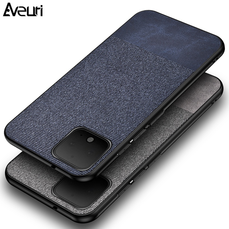 

Luxury Cloth Phone Case For Google Pixel 6 Pro 4 XL 4A 5 Matte Silicone Back Cover 5A 5G Coque Funda, Black (splicing)