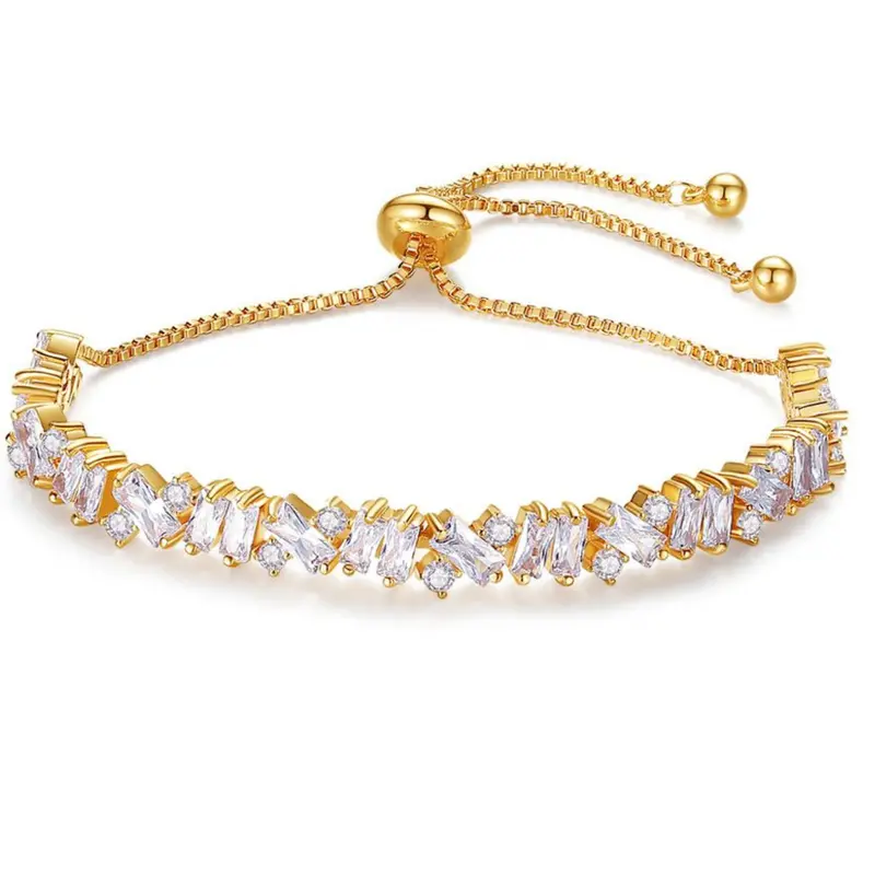 

Charm Bracelet Fun 18K Gold Plated Bracelets 3A Cubic Zirconia Copper Alloy Jewelry