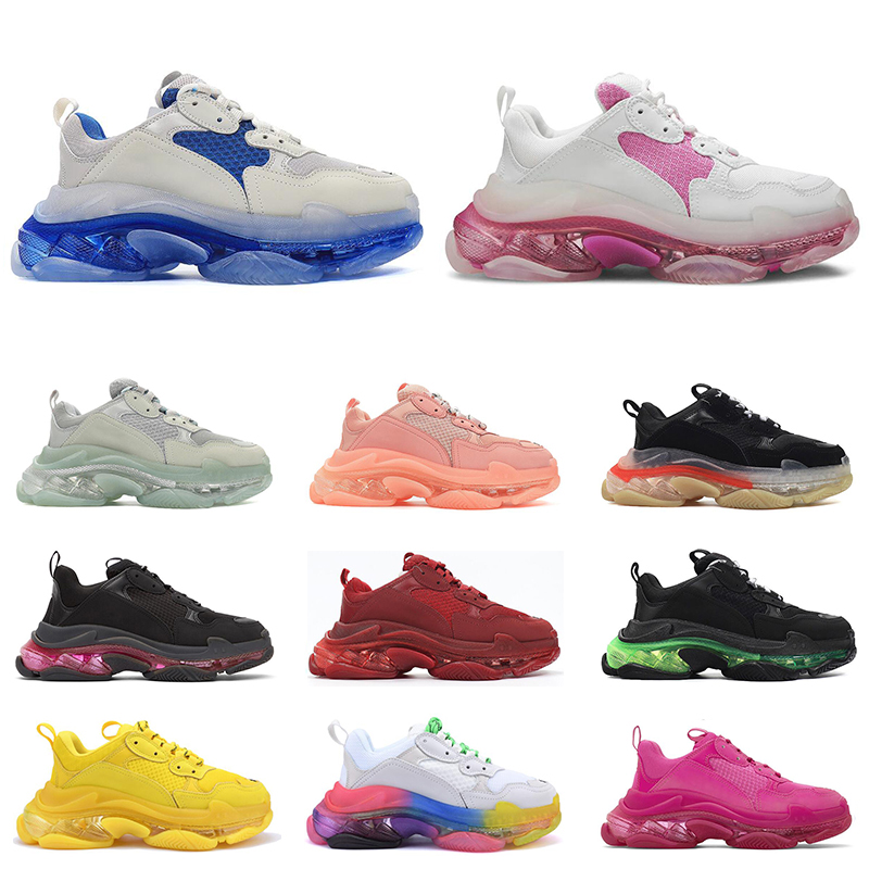 

2022 triple Fashion Casual Shoes Clear Sole Bottom Paris 17FW Mens Designer Sneakers Vintage Dad Platform Women Luxury Sports Trainers, Box