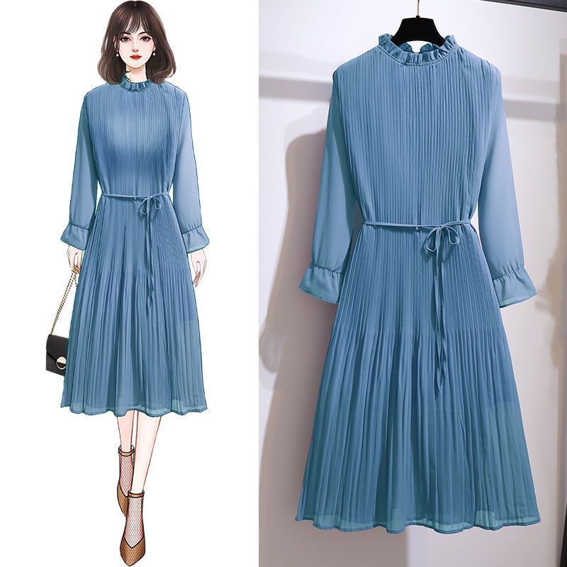Femme Robes Femmes s Printemps mm Robe En Mousseline De Soie Plissée Robe De Mujer Femme Robe 220521