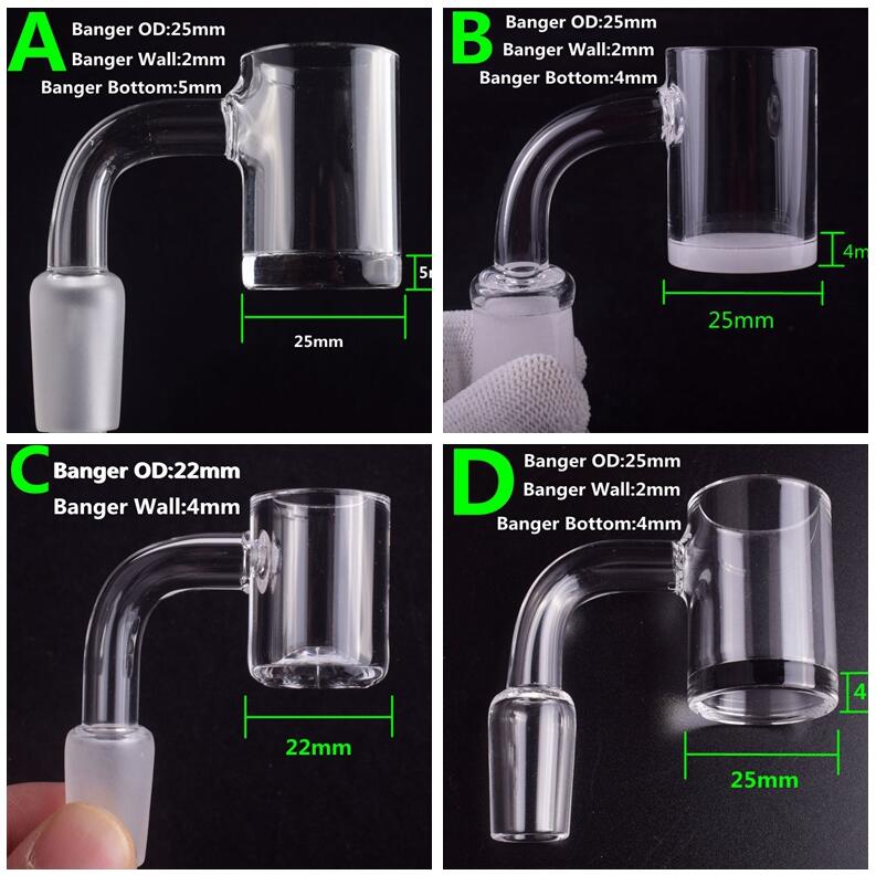 

Smoking 22mm/25mm OD 4mm Banger 10mm 14mm 18mm Quartz Banger Nail Male Female for Dab Rig Glass Bong Bowl Pipes Adapter