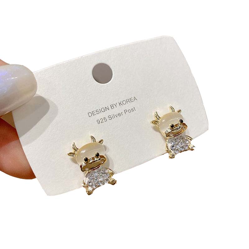 

Korean Micro Pave Zircon Stud Earrings For Women Simple Elegant Gold Color Geometric Metal Fashion Jewelry
