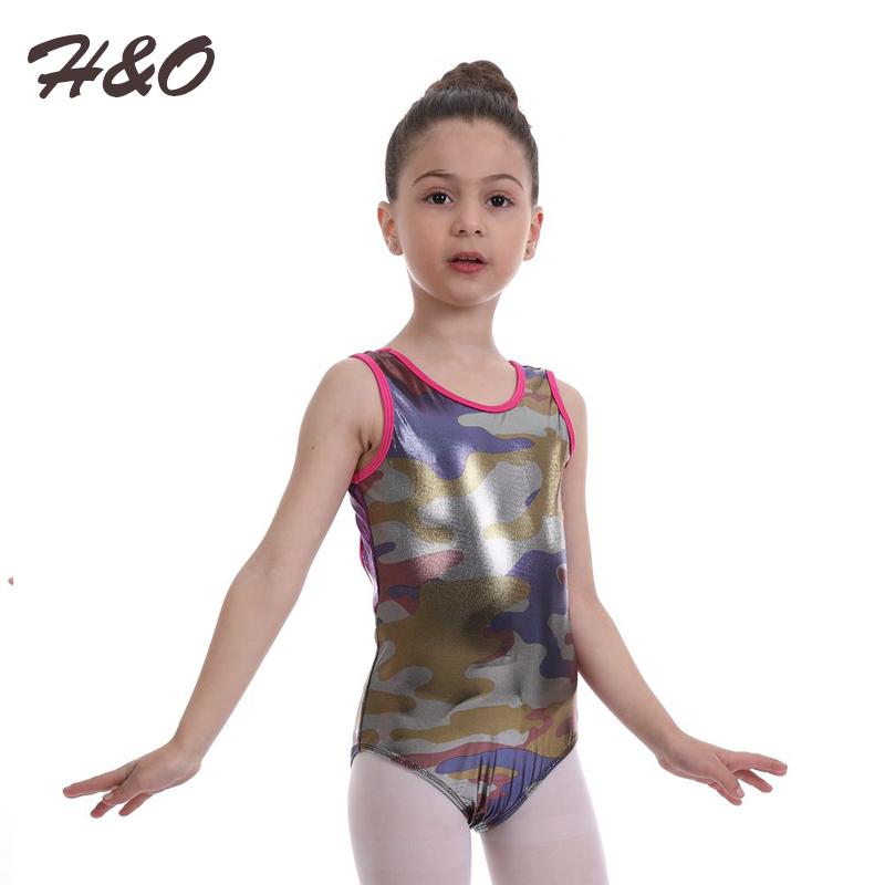 

Stage Wear Girls Ballet Dance Leotard Spandex Shiny Camouflage Toddler Children Bodysuit Gymnastics One-piece Kids Leotards, Hg2106