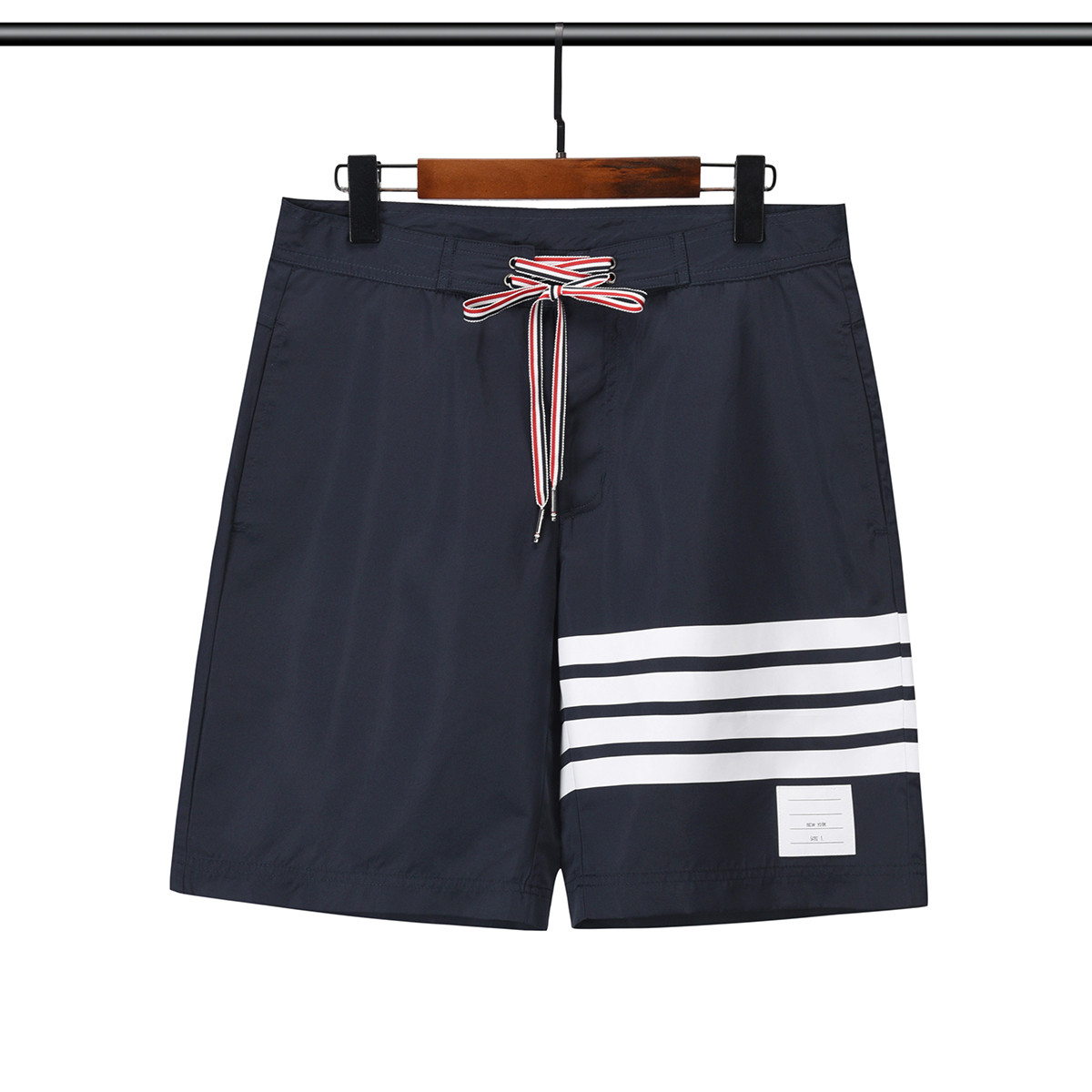 Short masculin Nouveaux plages en vrac sports rayés à séchage rapide en fil de fil quatre barres pantalon de couple féminin # s-xxxl
