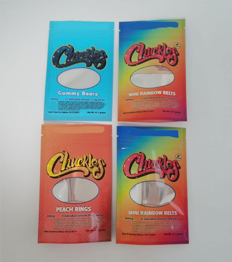 

EMPTY CHUCKLES edibles packaging MYLAR BAGS GUMMY BEARS WORMS MINI RAINBOW BELTS PEACH RINGS PACKAGE