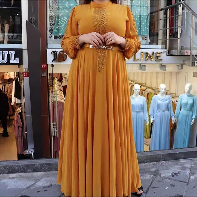 

Casual Dresses Maxi Long Women Stick Diamond Full Sleeve O Neck Robes 2022 Spring Fashion Solid Office Lady Dress Vestidos, Gray