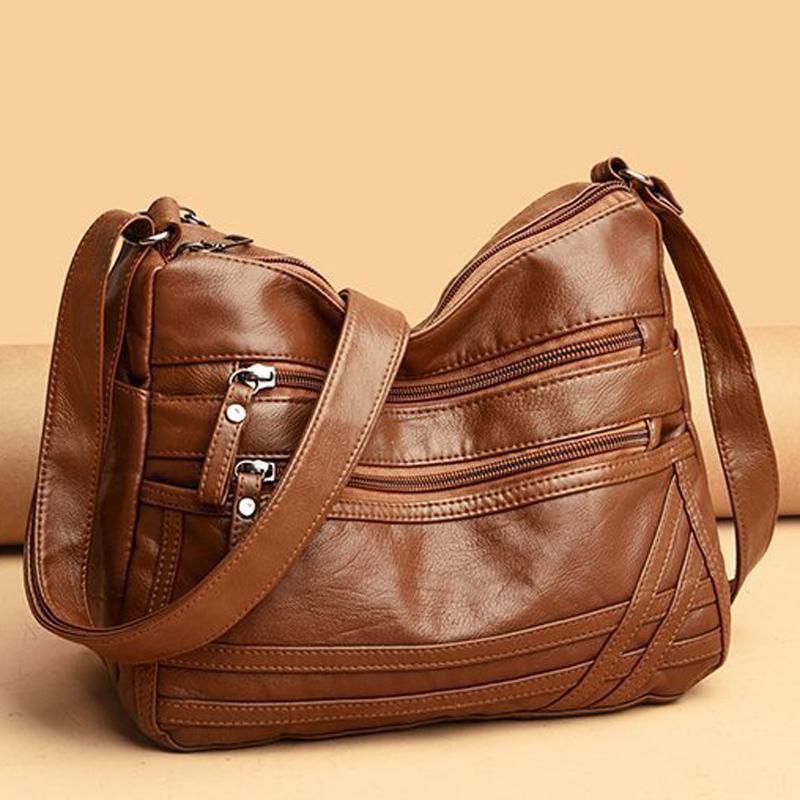 

Evening Bags Soft Leather Shoulder Crossbody For Women 2022 Luxury Purses And Handbags Designer Multi-pocket Messenger Bag, Black