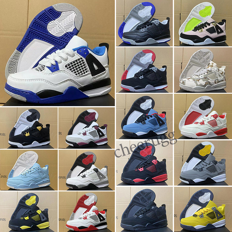 

Kids Jump man 4S Pink IV Basketball Shoes Outdoor Sports Sneaker Sail Muslin 4 OG Fire Red White Oreo Cool Grey Pure Money Bred Motorsports Pale Citron Sneakers, Factory outlet