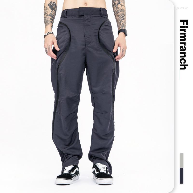 

Men's Pants Firmranch S Pocket Design Grey/Black Cargo Casual Korea Far From Bent Zipper High Street Sports Men Bib OverallMen's Naom22