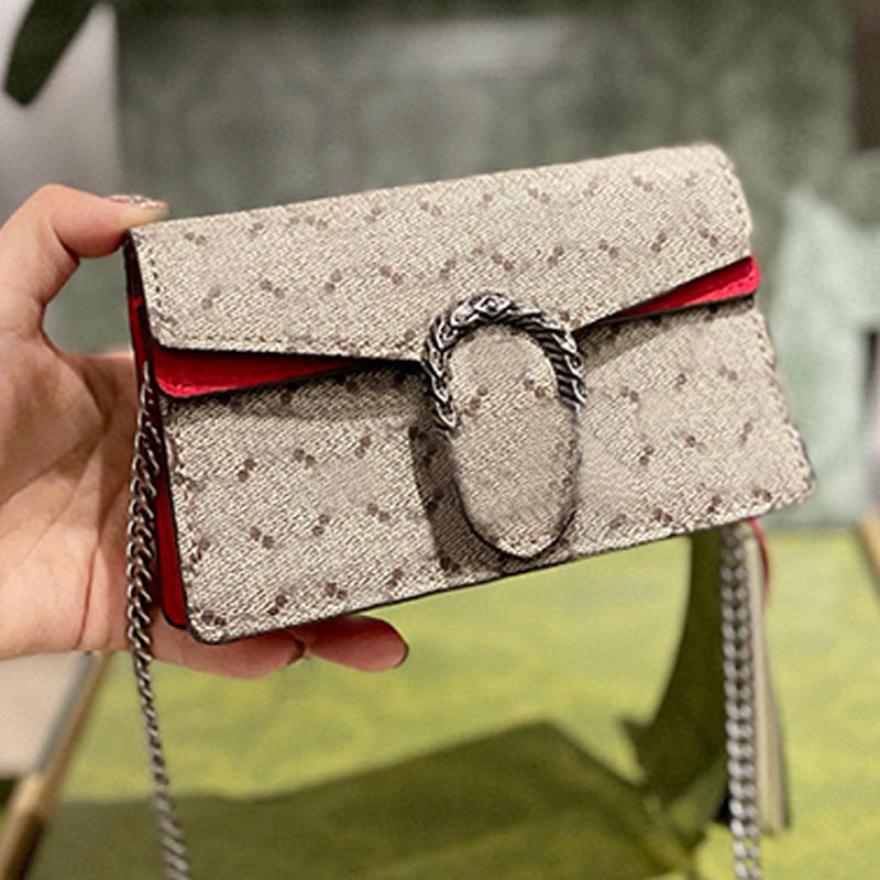 

Crossbody Dionysian Bag Chains Messenger Purse Women Handbag Wallets Serpentine Fashion Denim Canvas Leather Edge Women Shoulder Bags Hasp Hardware, Red