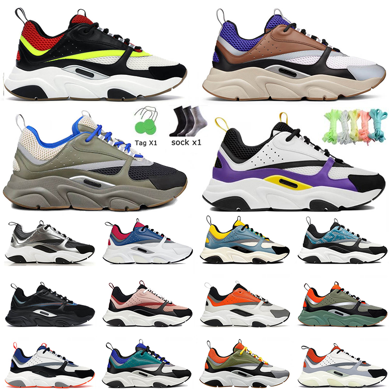 

2022 With Socks Luxurys Designer Sneakers Shoes for Men Women B22s Leather Calfskin Reflective Black Low-Top Technical Mesh Vintage Chunky Casual Trainers Size 35-47, D29 white black 36-47