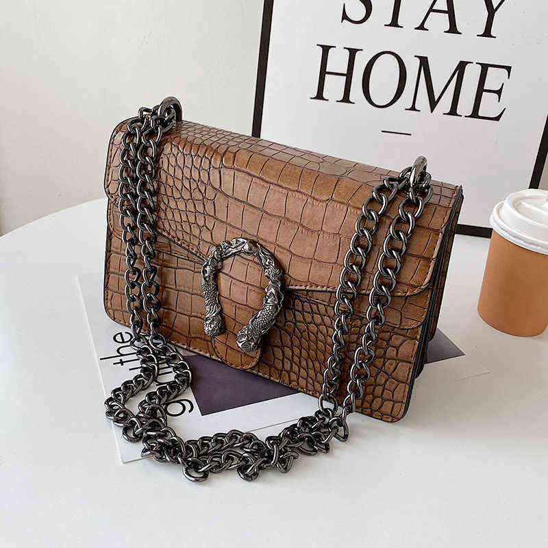 

Bag Women's Fashion Pattern Single Shoulder Oblique Span Small Square Chain, White