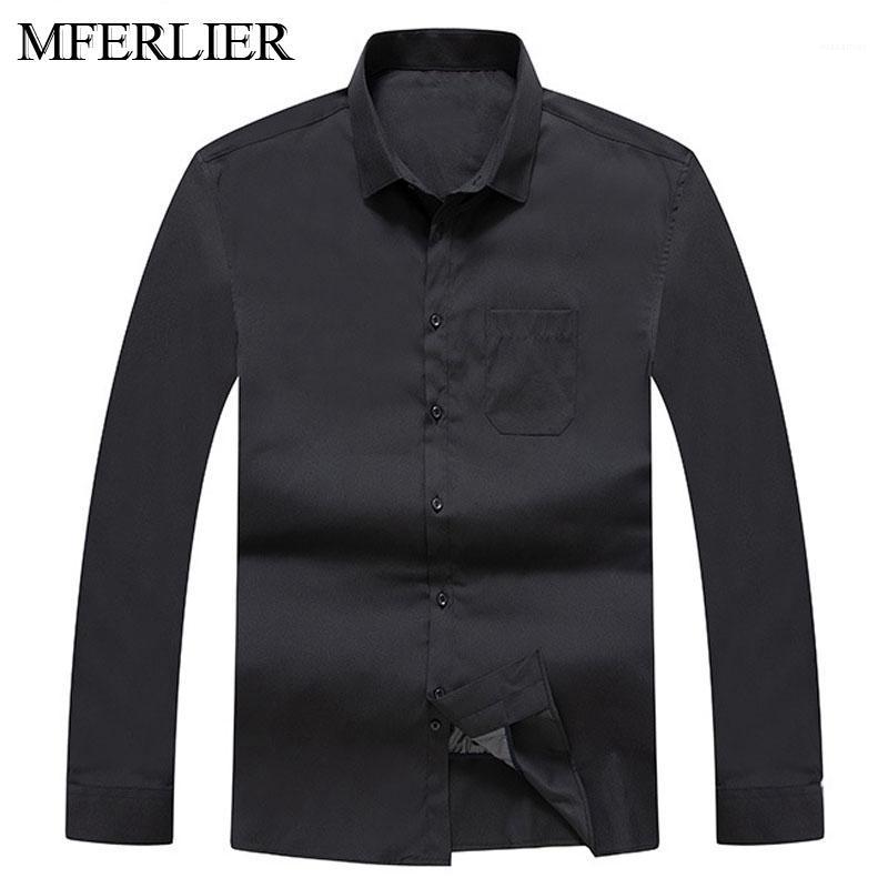 

Spring Winter Men Shirt 5XL 6XL 7XL 8XL Bust 145cm White Duck Down Warm 2 Colors Men's Casual Shirts, Black