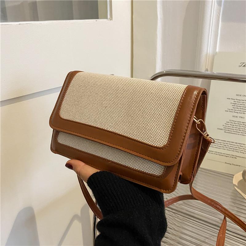 

Evening Bags Retro Casual Shopping Bag Fashion Flap Women Totes Shoulder Female Leather Patchwork Handbags For 2022 PursesEvening, Brown