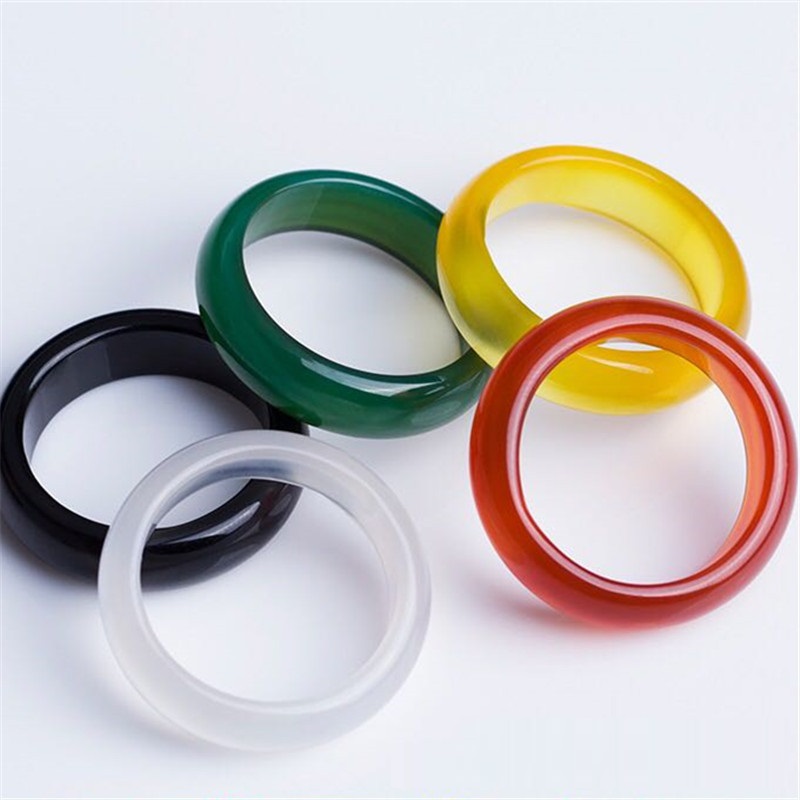 

Natural Agate jade wedding rings for women men Band Rings Love Christmas gifts