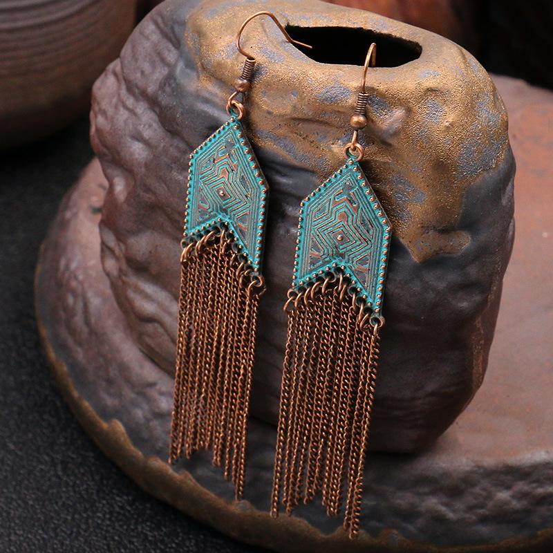 

Dangle & Chandelier Vintage Tassel Alloy Ladies Earrings Brincos Gypsy Boho Jewelry Ethnic Arrow Shape Long For WomenDangle