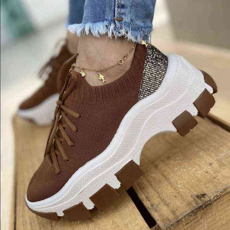 

Dress Shoes Sneakers Women Sandals New Wedge Platform High Heels Color Matching Lace Up Casual Low Top Running Shoes 220721, Black
