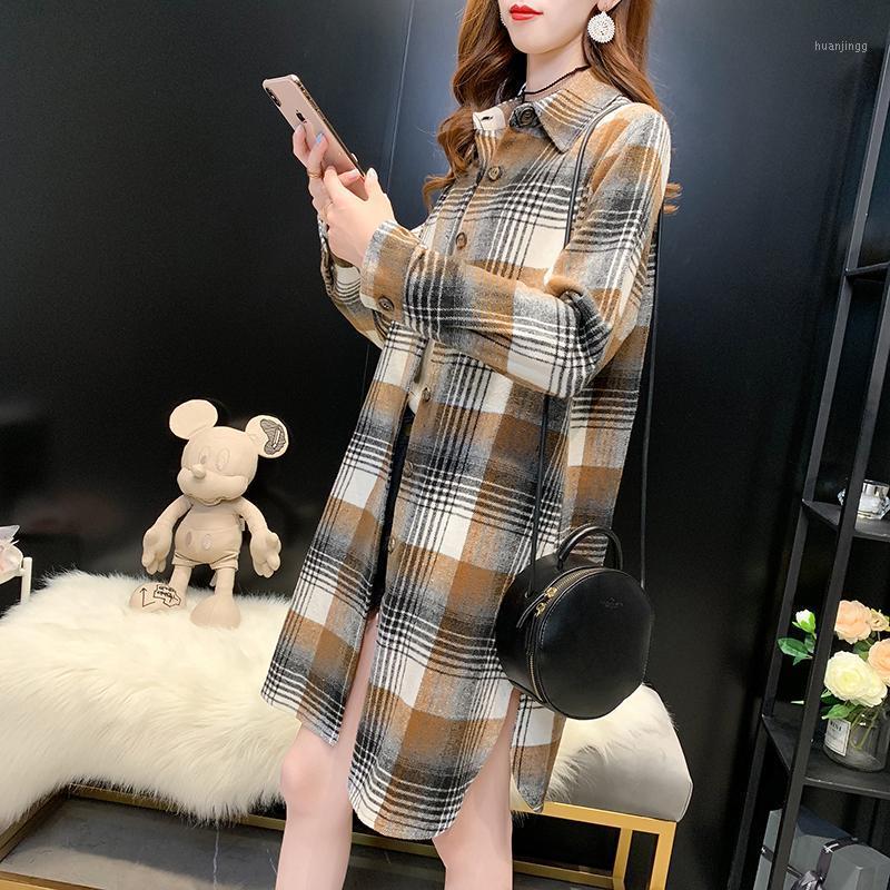 

Women's Blouses & Shirts 2022 Arrival Spring/autumn Korean Style Women Loose Casual Turn-down Collar Blouse Long Sleeve Cotton Plaid Shirt B, Red