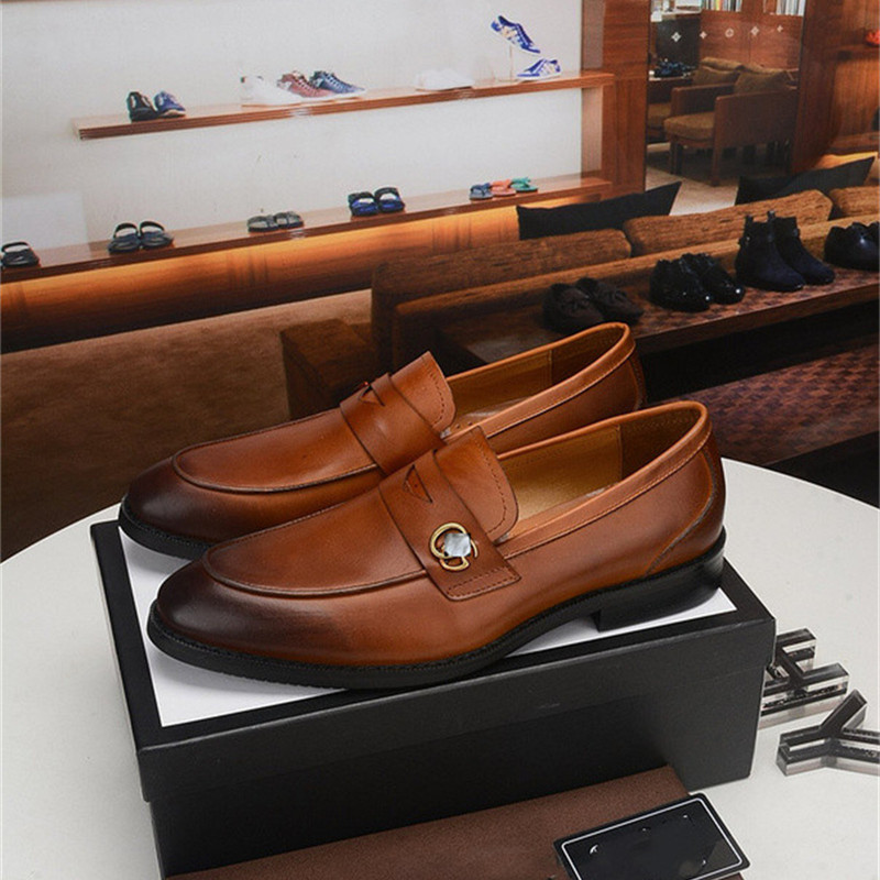 

Luxury Italy Brand Pointed Toe Mens Dress Shoes Business Leather Luxury Wedding Loafer Floral Print Men Flats Office Party Formal Shoes Size 38-45, Shoelace