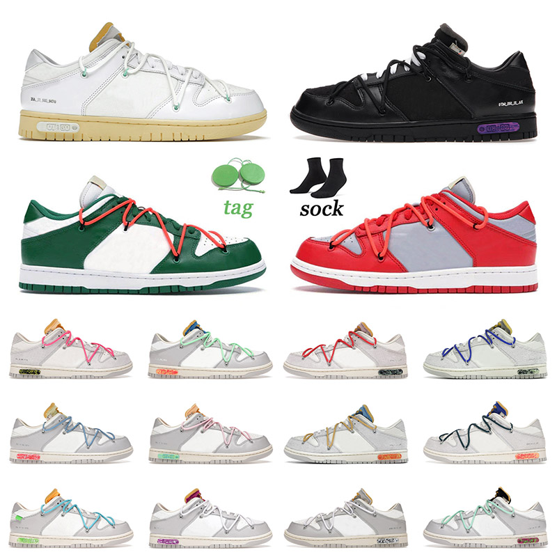

2022 Top Quality Sports Designer Mens Women Running Shoes Offs White Lot The 01-50 Dunks Skate Smoke Grey Green Men Trainers Sneakers 36-48, Lot 21