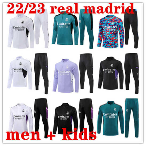 

2022 2023 Real madrids TRACKSUIT set madrides TRAINING suit soccer jersey 22 23 men and kids football kit chandal futbol survetement, 14