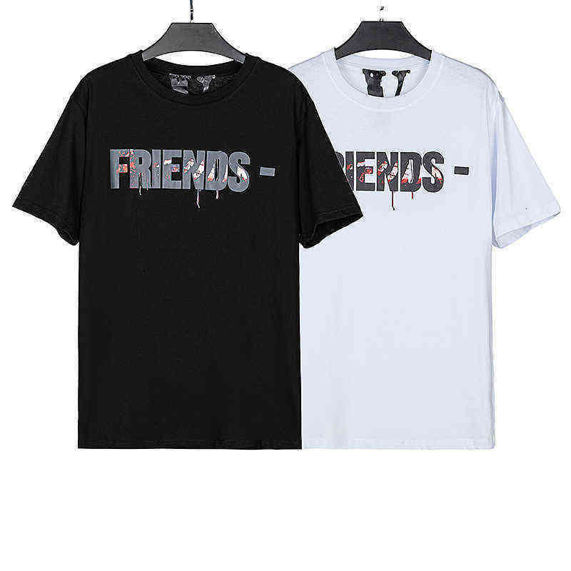 

Version High Fashion Big v Tee High Street Hip Hop Print Loose Cotton Men' and Women' Short Sleeved T-shirt, White
