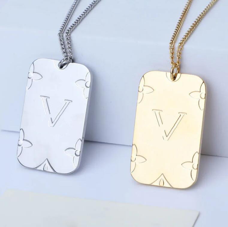 

Pendant Necklaces gold Louiseity luxury jewelry chain pendants Viutonity freeshipping bijoux designer men woman Engraved letter V on the nameplate necklace Lvs