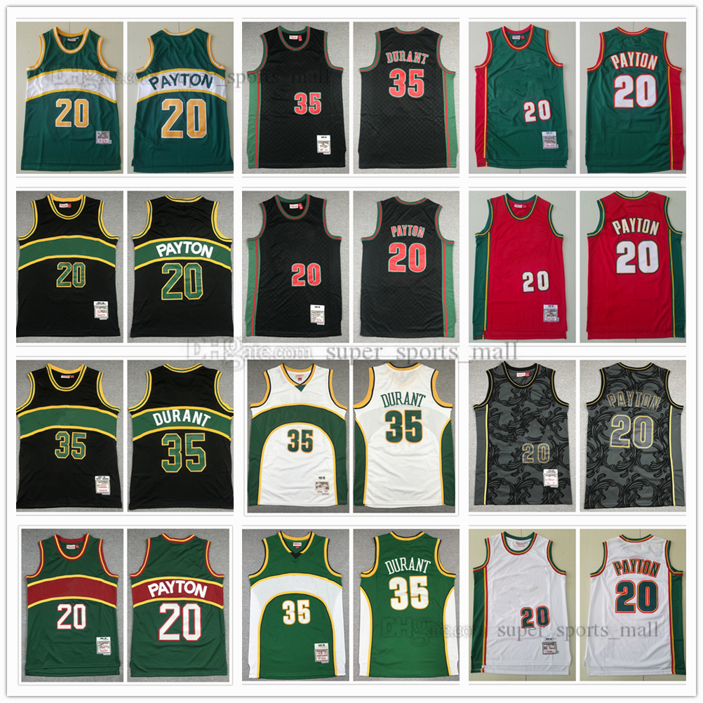 

Retro Mitchell&Ness Basketball Jerseys 20 Gary 35 Kevin Payton Durant Shaw 40 Kemp Stitched Hot Jersey White Stripe Orange Black 1995-96 2007-08, As picture