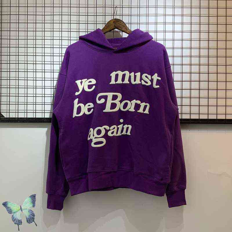 

CPFM Foam Print Hoodie Sweatshirts Pink Ye Must Be Born Again Pullovers T220726, 10