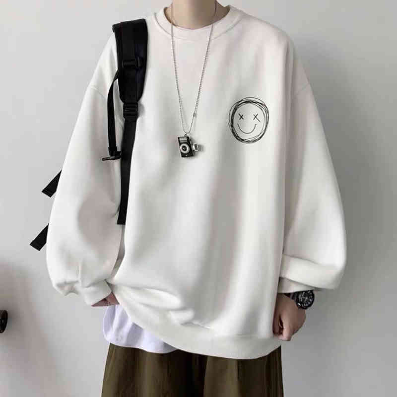 

Boy Clothes Black Hoodie Sweatshirts Crewneck Sweatshirt Lounge Wear Streetwear Men Hoodies Harajuku, White