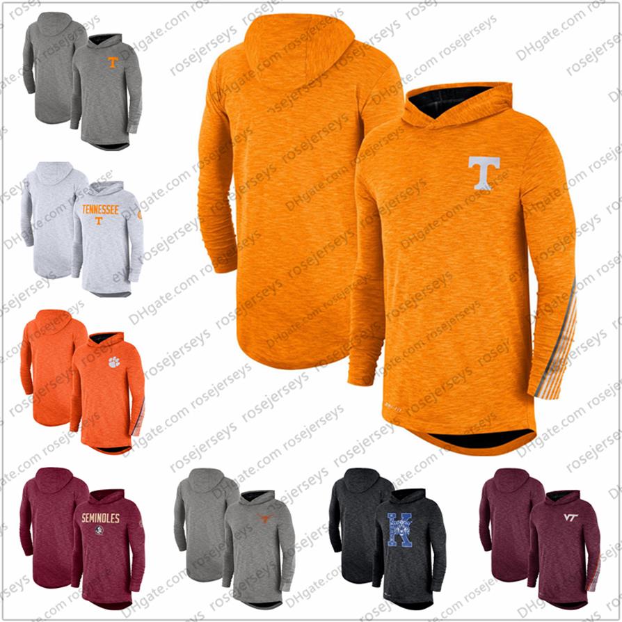 

Men' NCAA Tennessee Volunteers 2019 Sideline Long Sleeve Hooded Performance Top Heather Gray Orange White Red Size -3XL208A