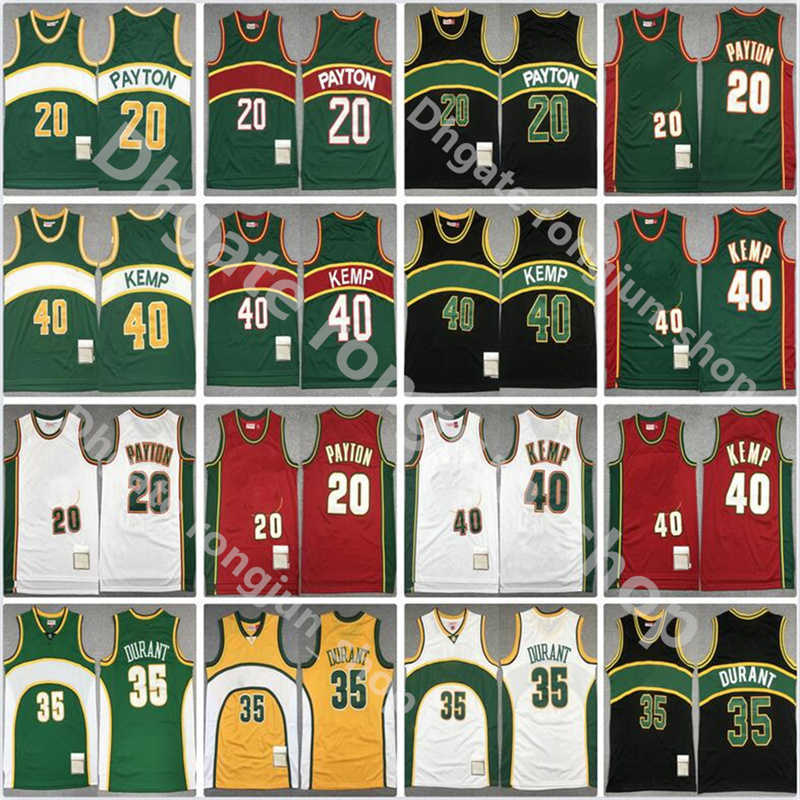 

Mitchell and Ness Stitched Basketball Jerseys 20 Gary 35 Kevin Payton Durant Shaw 40 Kemp White Green Red Black Vintage Top Quality Retro''nba''Jersey, Picture