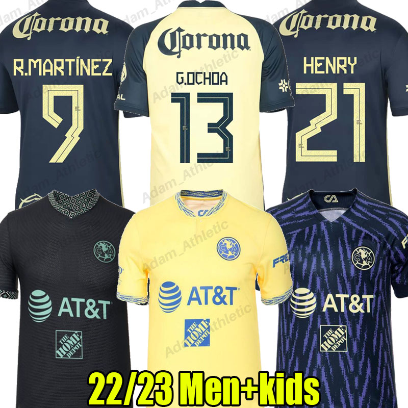 

2022 Club America soccer jerseys 22 23 R.MARTINEZ HENRY GIOVANI G.OCHOA football shirts player version men kids kit P.Aquino D.Valdes S.Caceres Jorge Sanchez jersey, 21-22 home kids