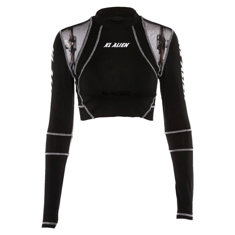 

Ethnic Clothing Elastic Cool Sportswear Long Sleeve Cropped Top And Pants Women 2 Piece Set Striped Suit