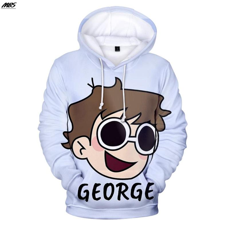 

Men's Hoodies & Sweatshirts Cartoon George NotFound Boys/Girls 3D Print Hoodie Fashion Autumn Winter Men Women Casual Unisex Pullover Anime, Black