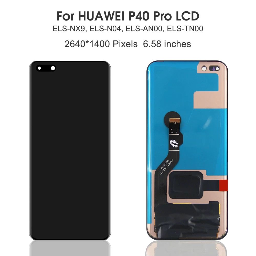 

For Huawei P40 Pro LCD Display With Frame 6.58" P40 Pro ELS-NX9 ELS-N04 LCD Display Touch Screen Panel Parts