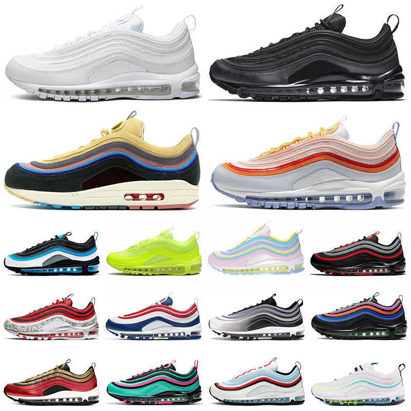 

97 shoes 97s triple white black Sean Wotherspoon USA Worldwide Women mens trainers outdoor sports sneakers, Box