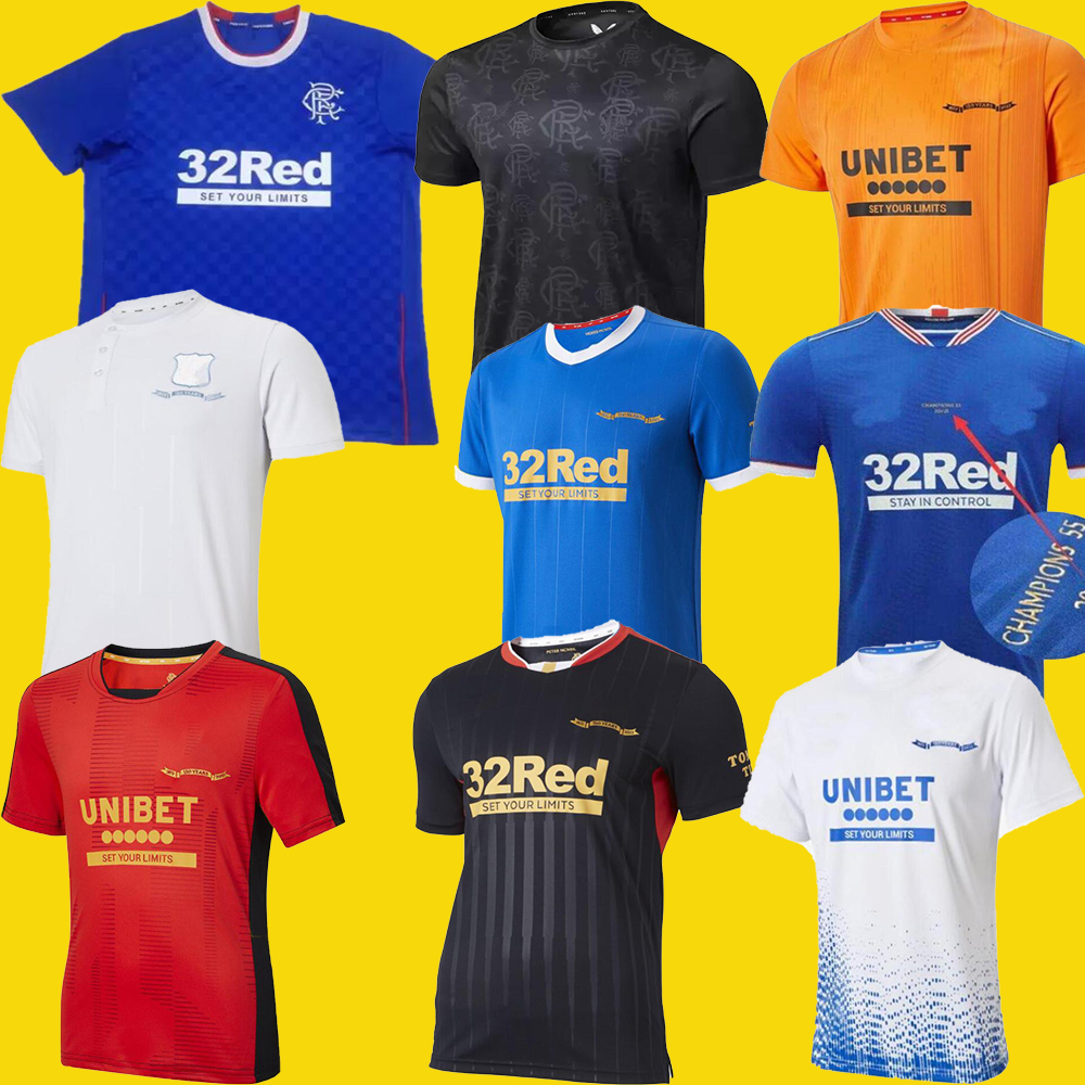 

2122 2223 Rangers 150th Anniversary Soccer Jerseys Glasgow 2022 TRAINING TEE CHAMPIONS 55 DEFOE BARKER MORELOS SPECIAL 2021 Football Shirts Men + kids kit
