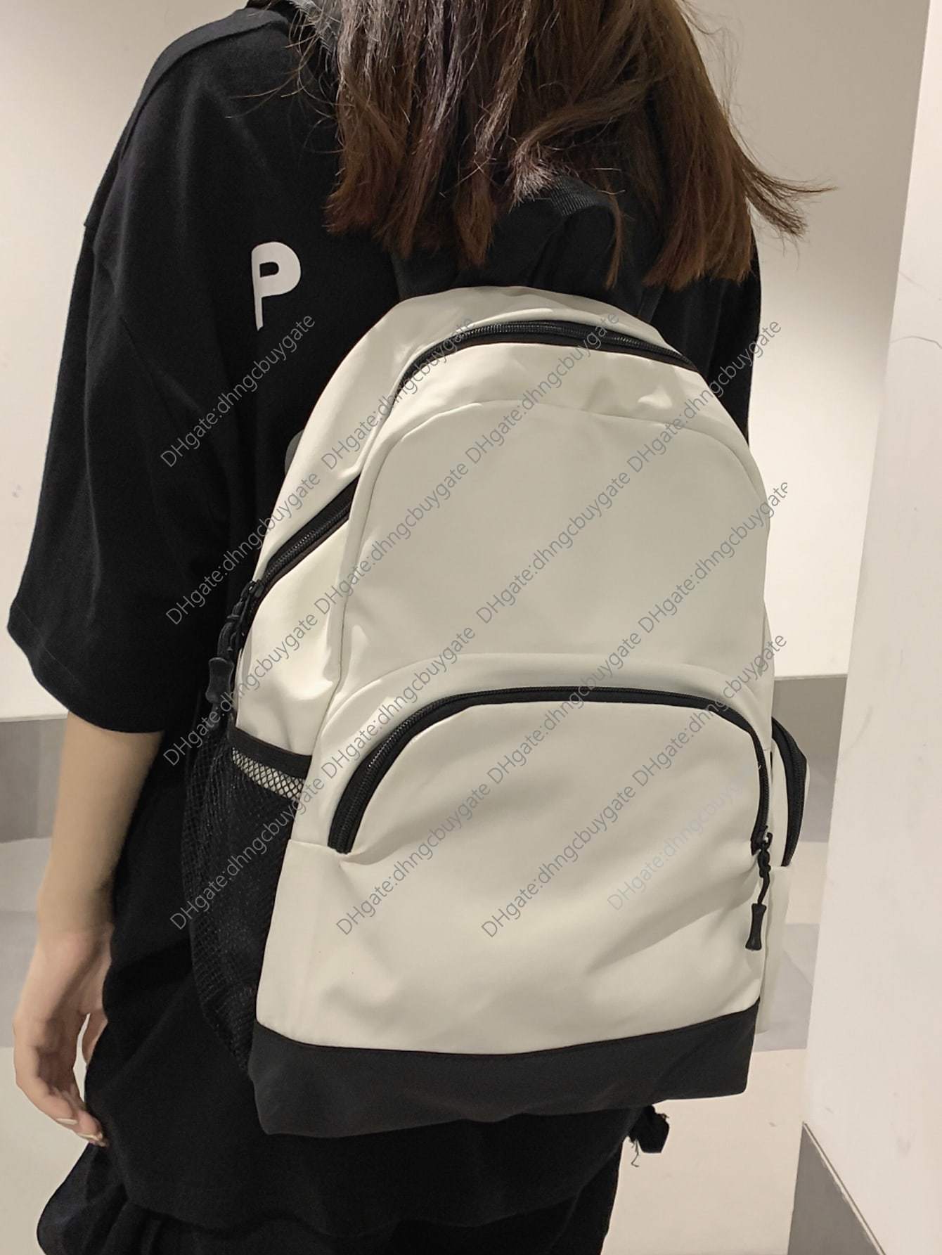 

Colorblock Designer Bag Functional Backpack Handbag Leather Luxury Brand Fashion Wallet crossbody bag Handbag Leather, White