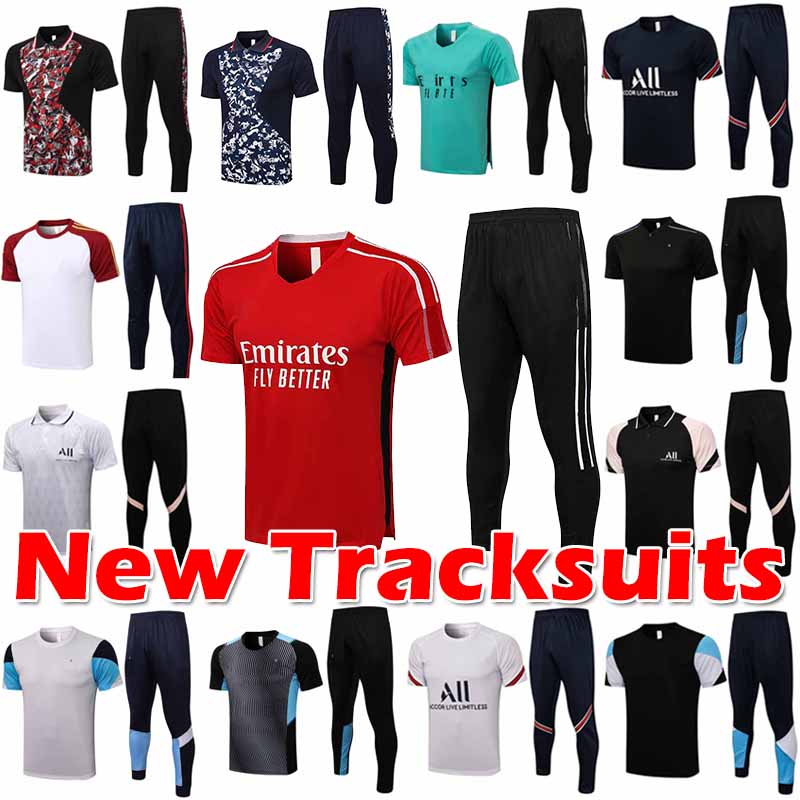 

21/22 soccer tracksuit AC Milans GIROUD LVP MBAPPE men Football jerseys training OM Arean Gunner Italia tracksuits jacket set chandal short sleeve sportswear, C691# 2122