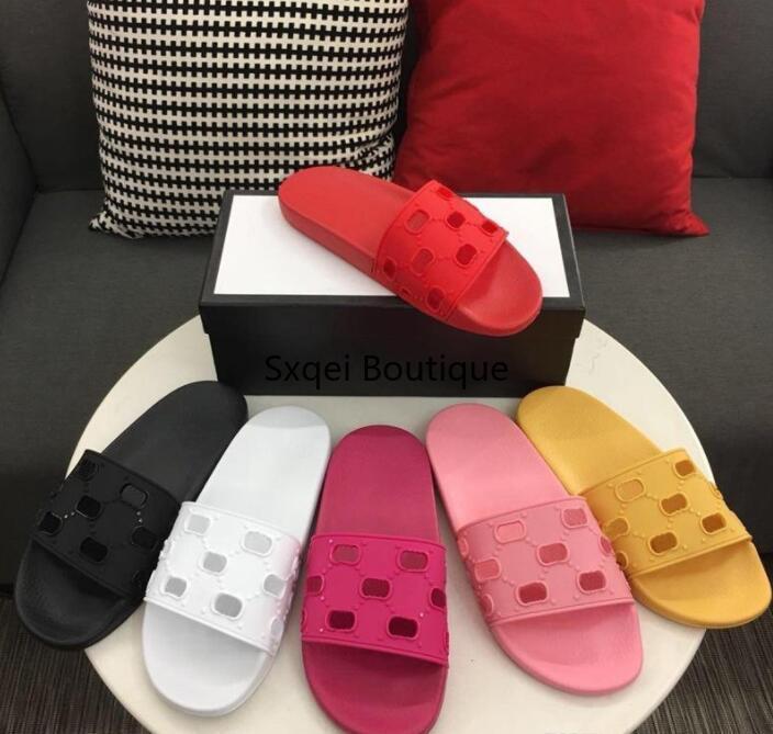 

2023 Slippers for Men Luxury New Pool Slide Summer Fashion Wide Flat Slippery Thick Sandals Flip Flops Women Designer Shoes H0415, Without shoes box 4