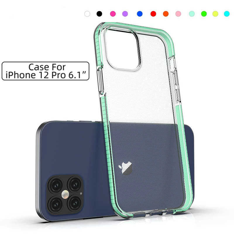 Suitable Cell Phone Cases for iPhone 13 12 mini Pro Max 11 X XR 6 7 8 TPU candy two-color anti-fall mobile cellphone case-image-613363265