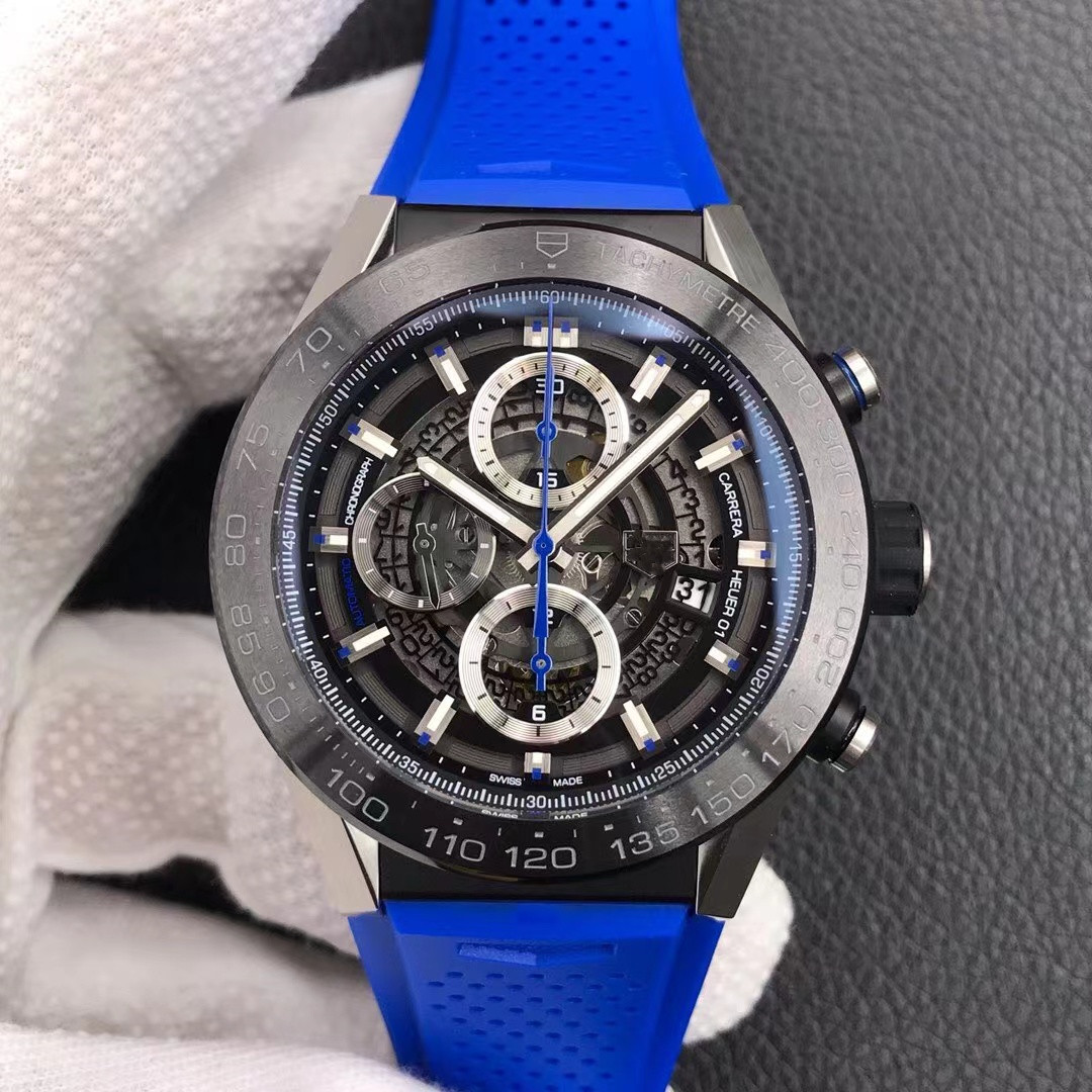 

XF watch diameter 43mm with 2824 integrated movement high-tech ceramic technology dial sapphire glass mirror natural rubber belt water resistant, As shown