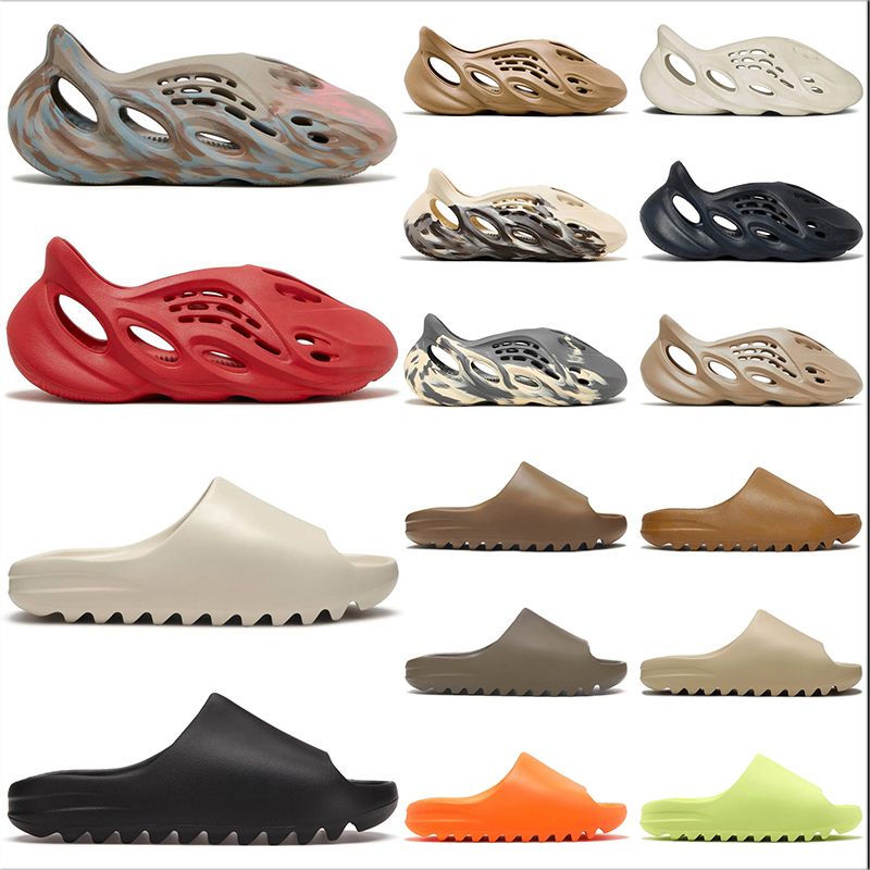 

With Box Mens Womens Foam Runner Slides Slippers Sandals Designer Toddlers Cream Clay Moon Ochre Vermilion Mineral Blue Black Bone Onyx Sneakers Trainers Size 36-47, 36-47 (2)