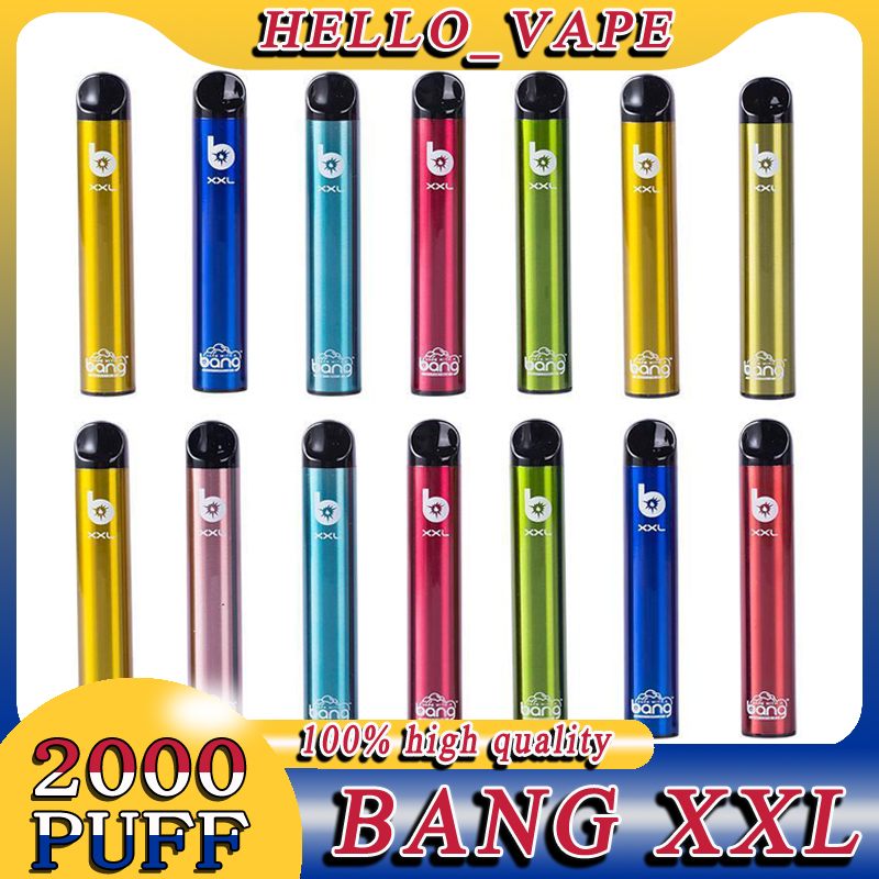 

Bang XXL 2000 Puffs Device Cigarettes Disposable Bang 2000 Puff Vapes Electronic Pro Max Vape Pen 800mAh Battery 6% 5% 2% Pods Bar Prefilled Vapors Kit Paid 6ml Pod