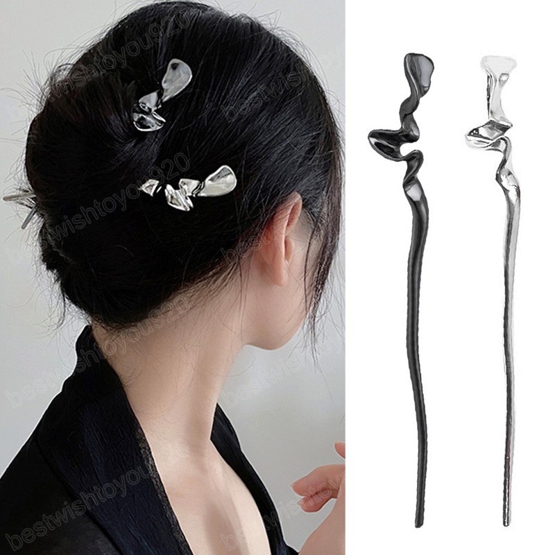 

Hair Stick Hair Accessories Abstract Wave Irregular Geometry Metal Headwear Hair Jewelry For Women Hairpins