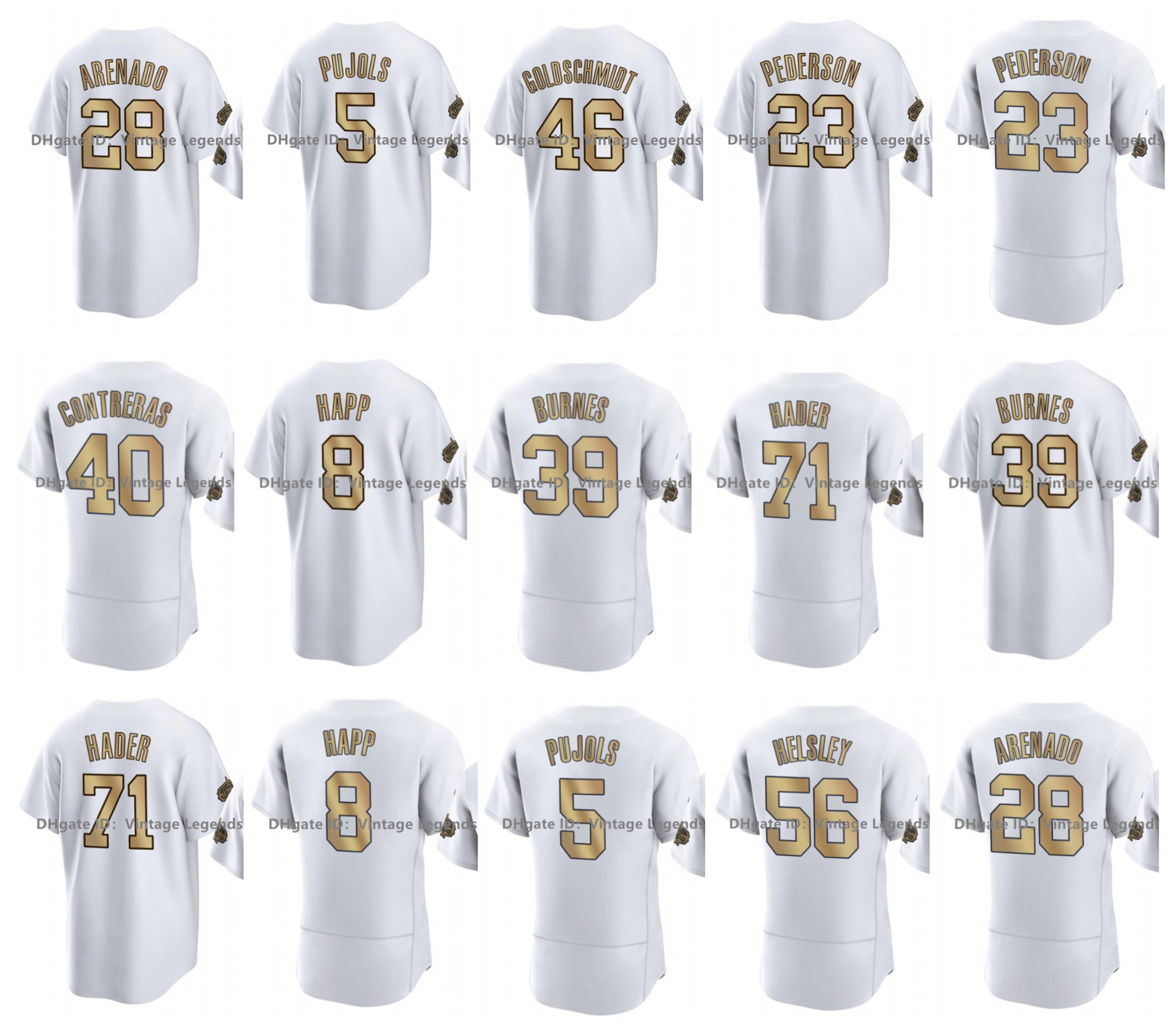 

2022 All Star Game Baseball Jersey Willson Contreras Ian Happ Corbin Burnes Josh Hader Albert Pujols Ryan Helsley Nolan Arenado Paul Goldschmidt Joc Pederson, As pic