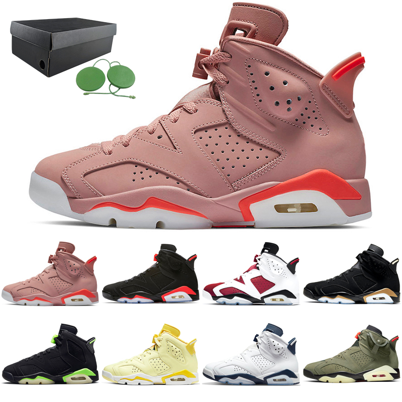 

original 6s basketball shoes men 6 Aleali May Black Infrared Carmine DMP Electric Green Floral Midnight Navy UNC outdoor sports sneakers with box