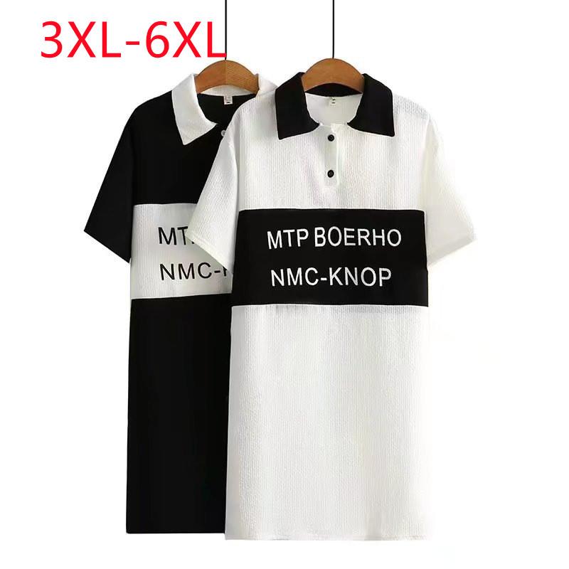 

Plus Size Dresses Large Womens Summer Fashion Contrast Print Long Neck Dress 3XL  5x 6xlPlus DressesPlus, Black